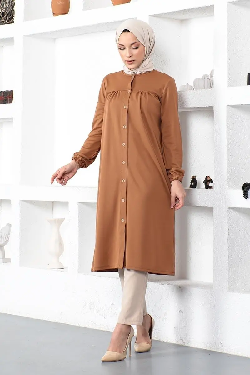 Pleated Hijab Tunic-detail