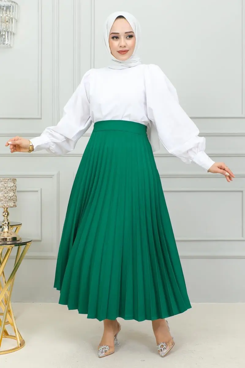 Piliseli Etek Zümrüt Yeşili-detail