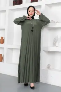 Piliseli Sandy Elbise Haki