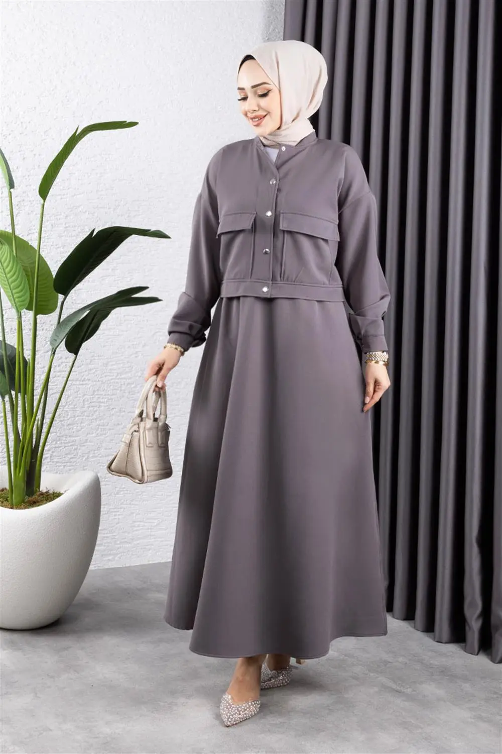 Cep Detaylı Etekli Takım-detail