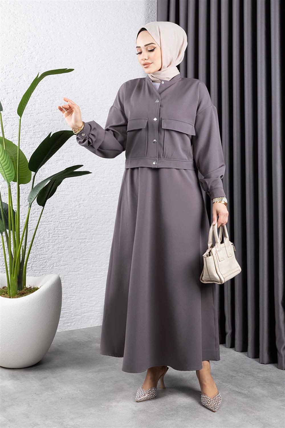 Cep Detaylı Etekli Takım