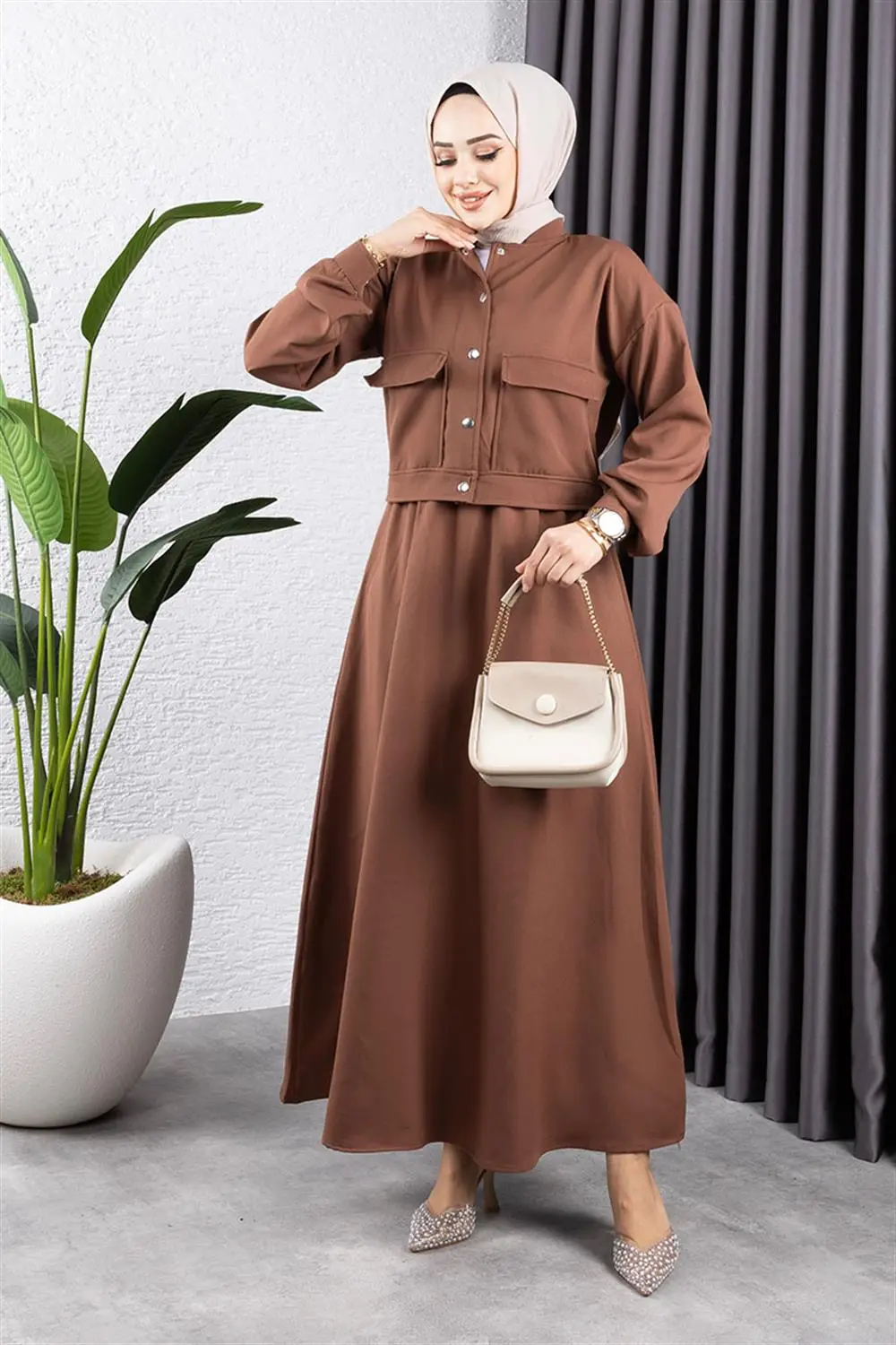 Cep Detaylı Etekli Takım-detail