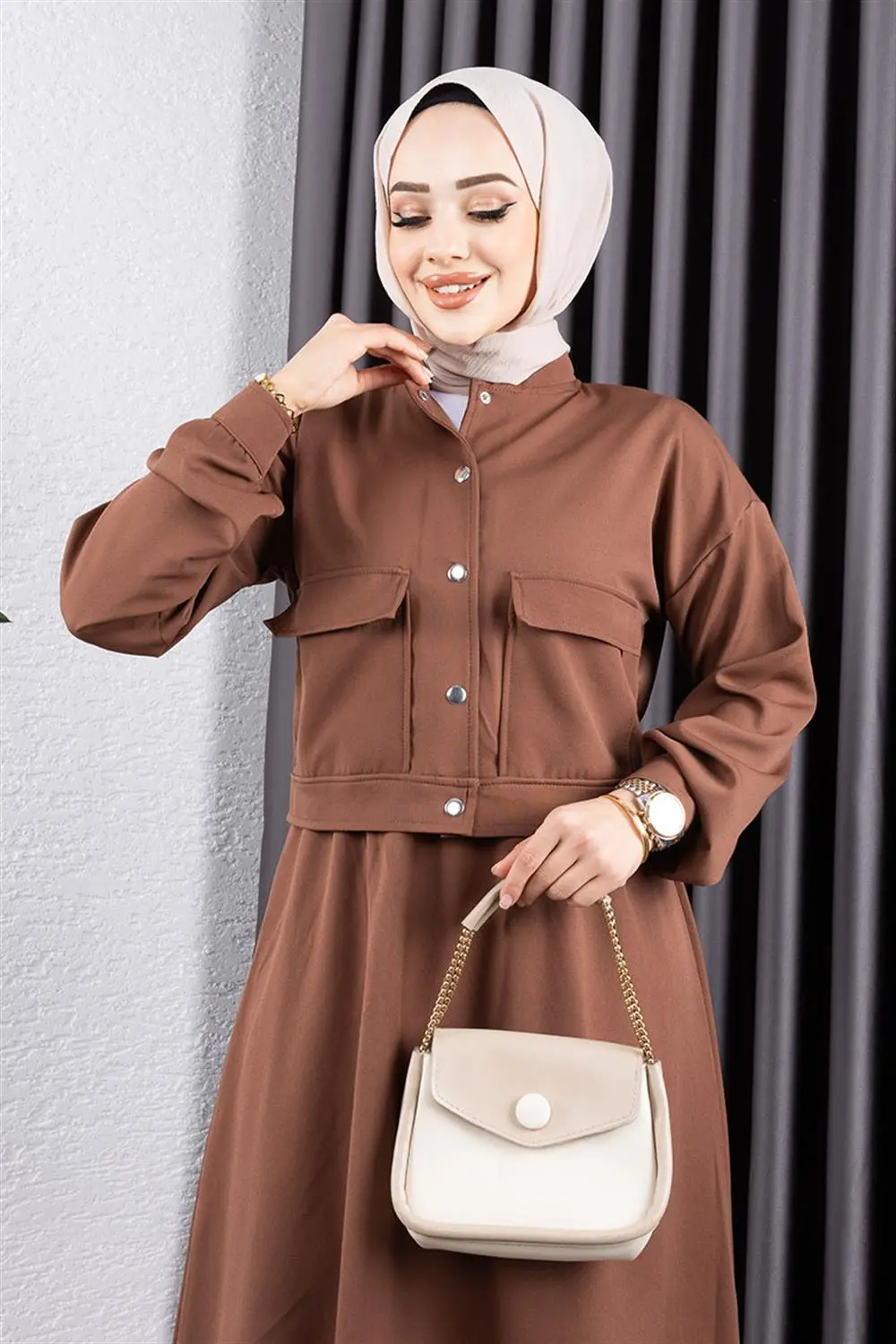 Cep Detaylı Etekli Takım-detail