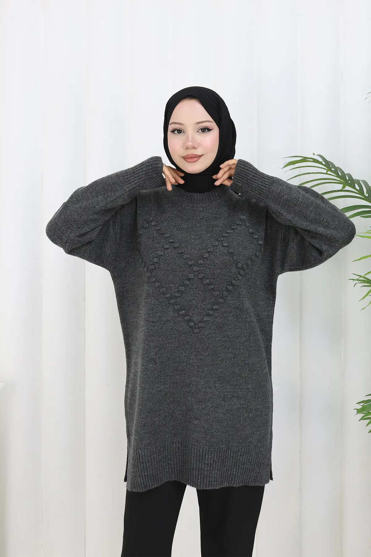 Ponponlu Triko Kazak-detail