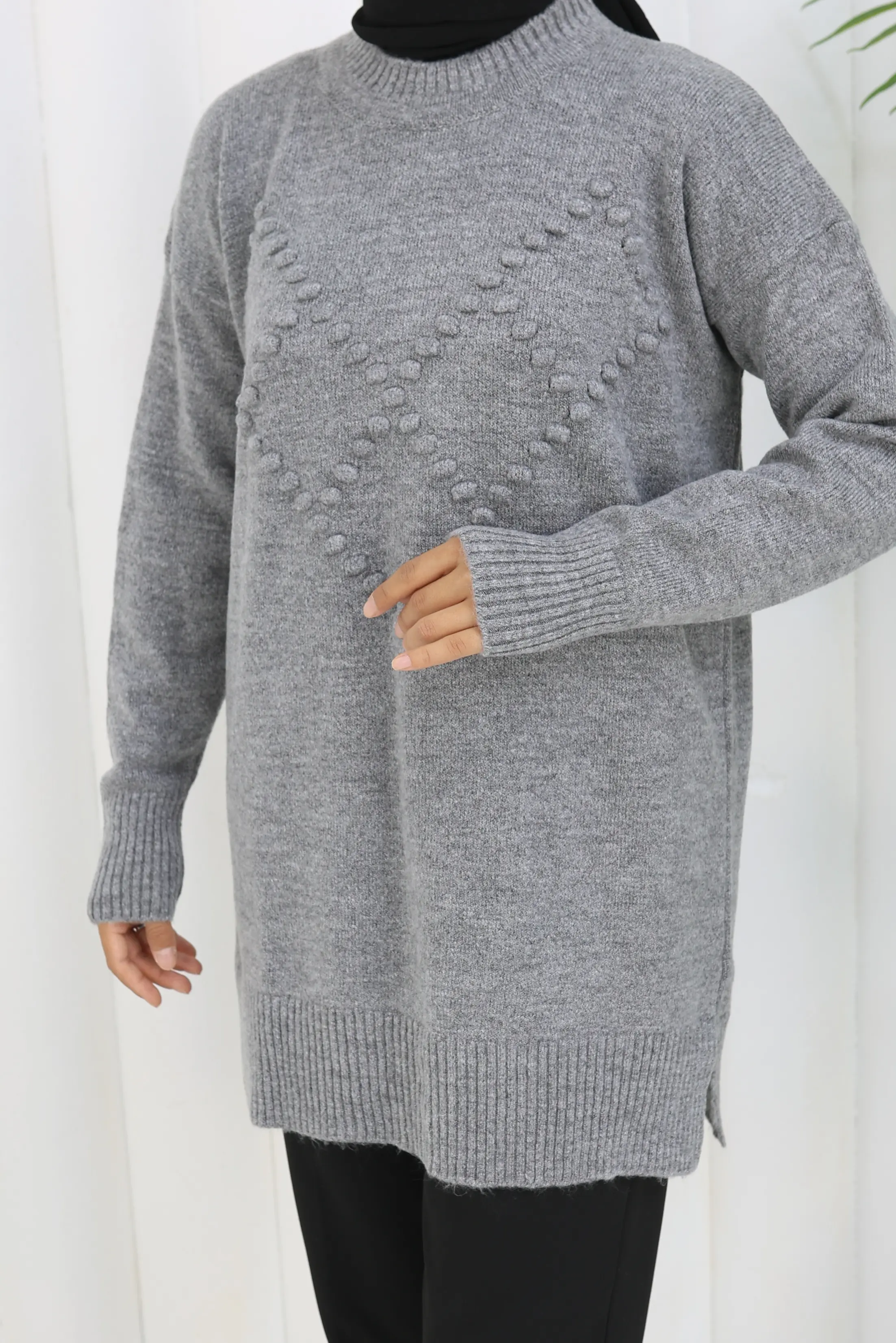 Pompom Knitted Sweater-detail