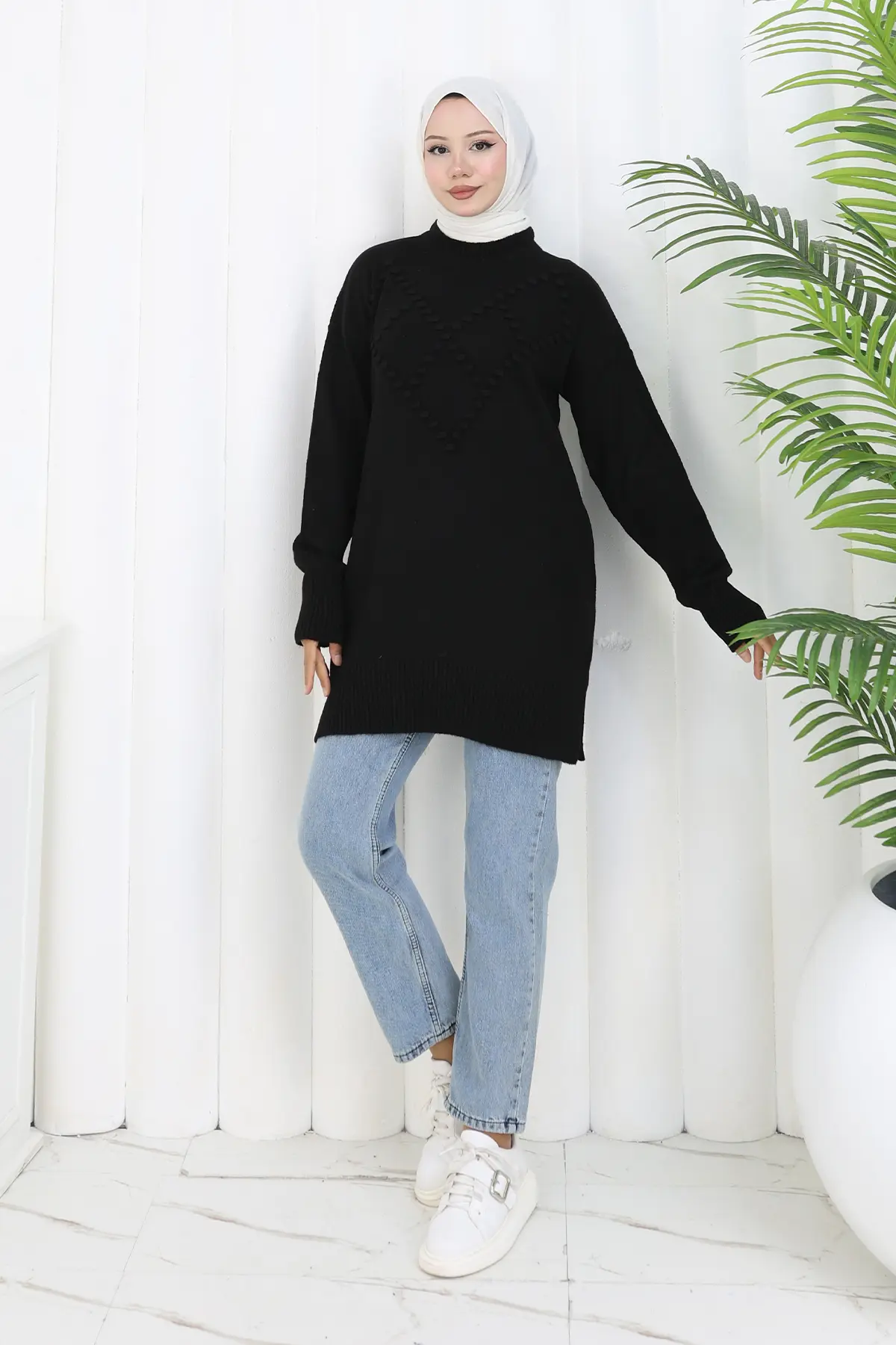 Ponponlu Triko Kazak