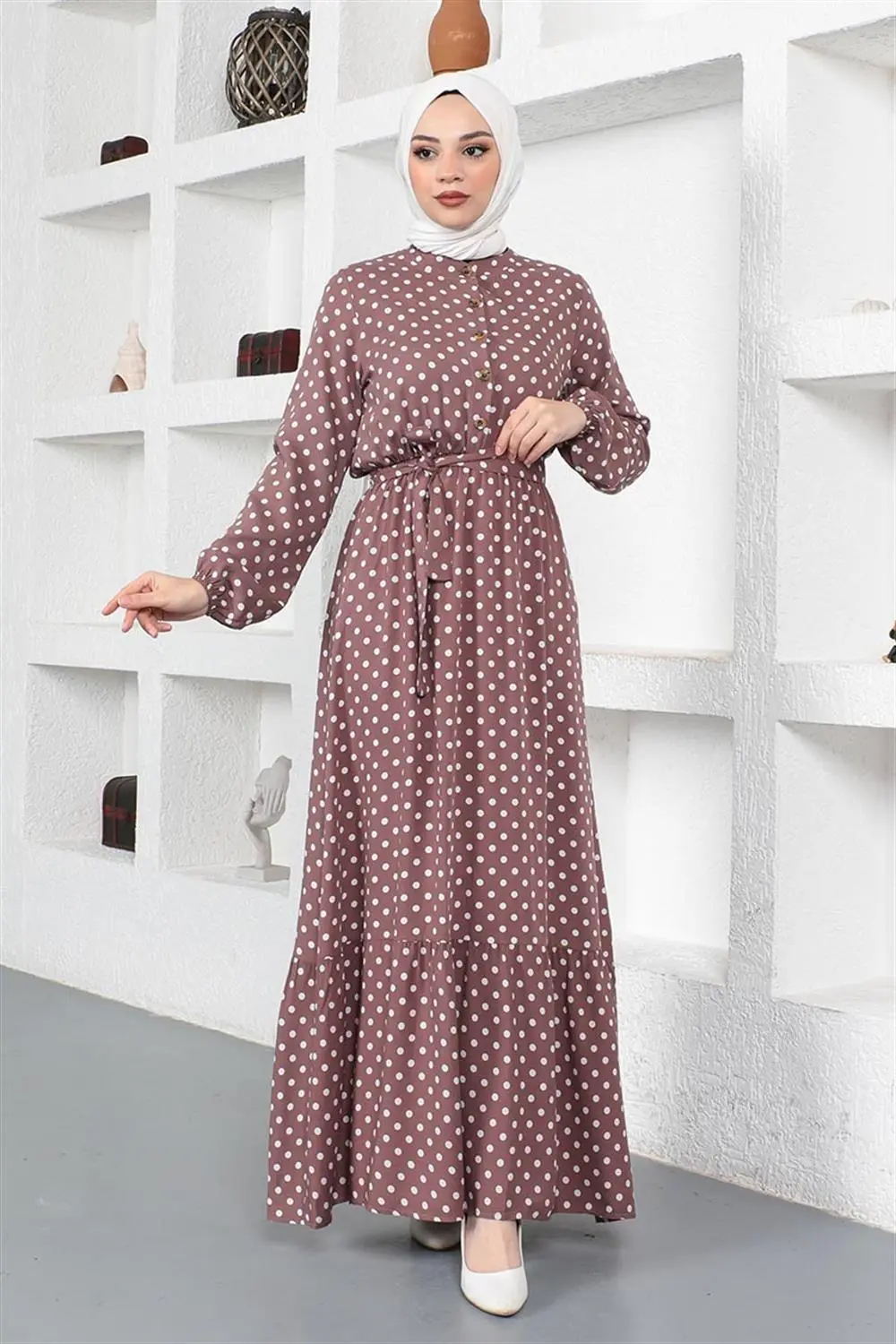 Polka Dot Patterned Viscose Dress