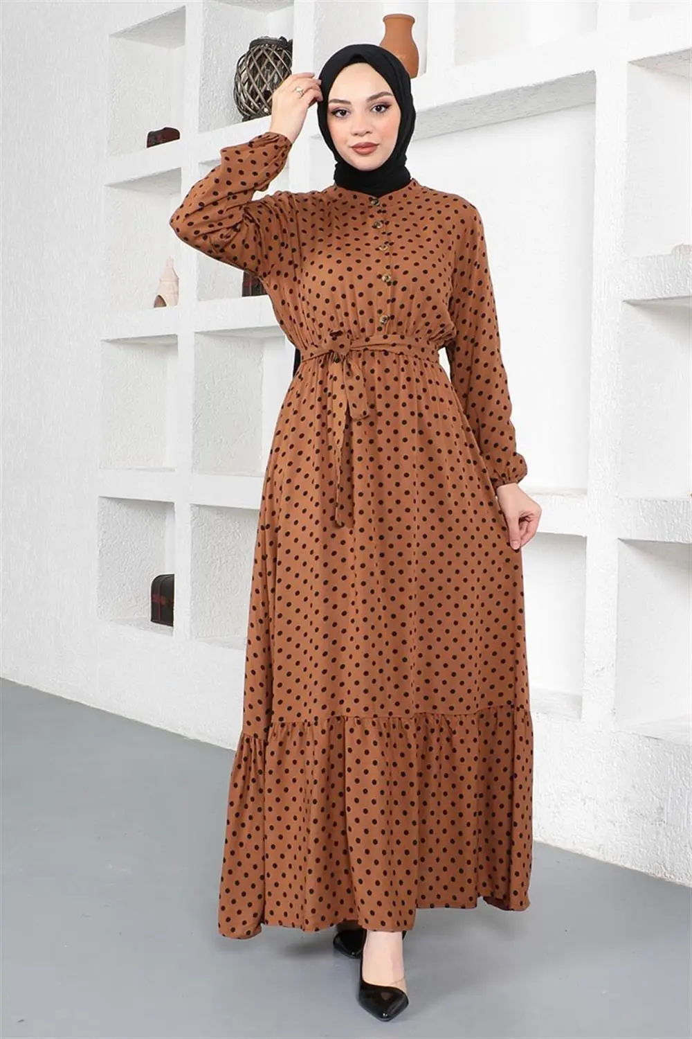 Polka Dot Patterned Viscose Dress