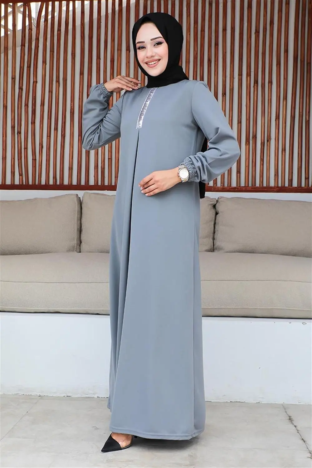 Sequined Hijab Dress-detail