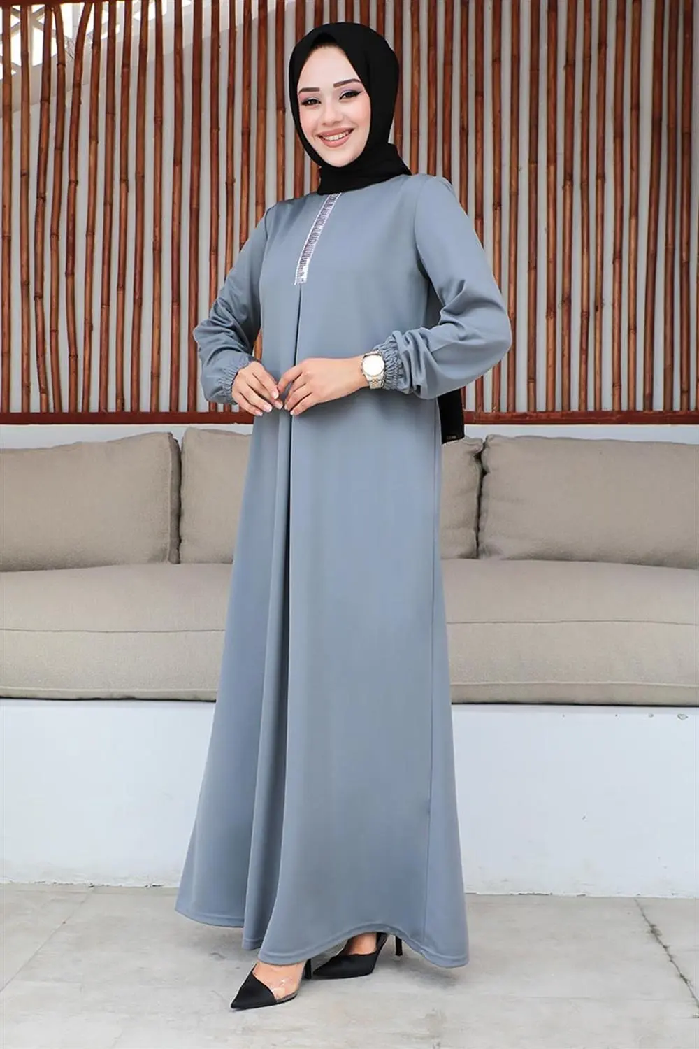 Sequined Hijab Dress-detail