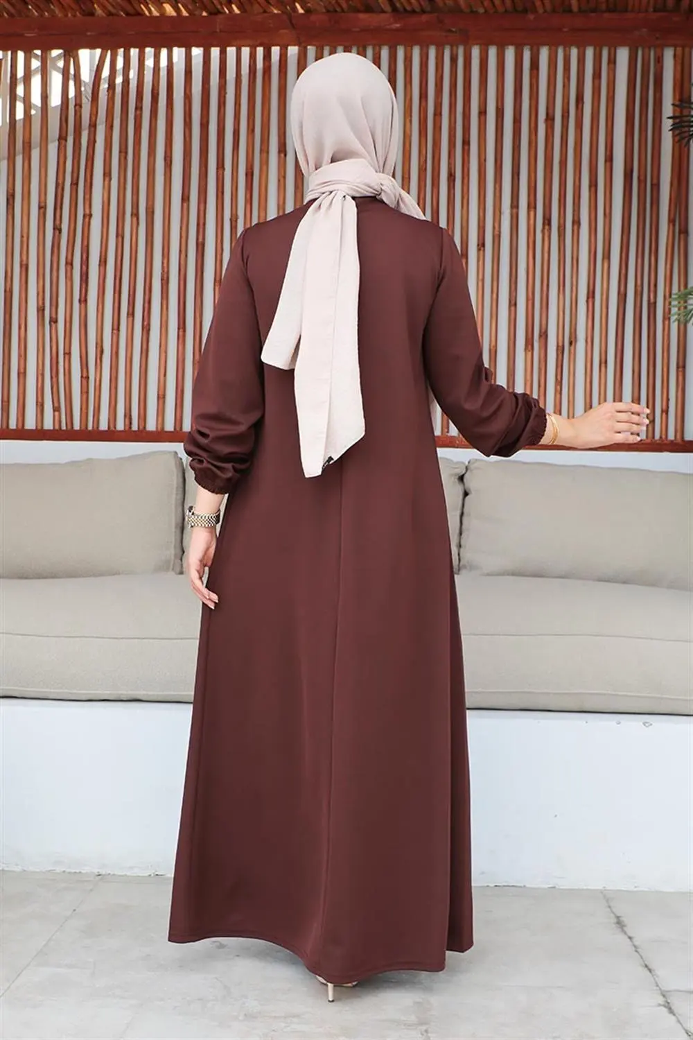 Pul Payetli Tesettür Elbise-detail