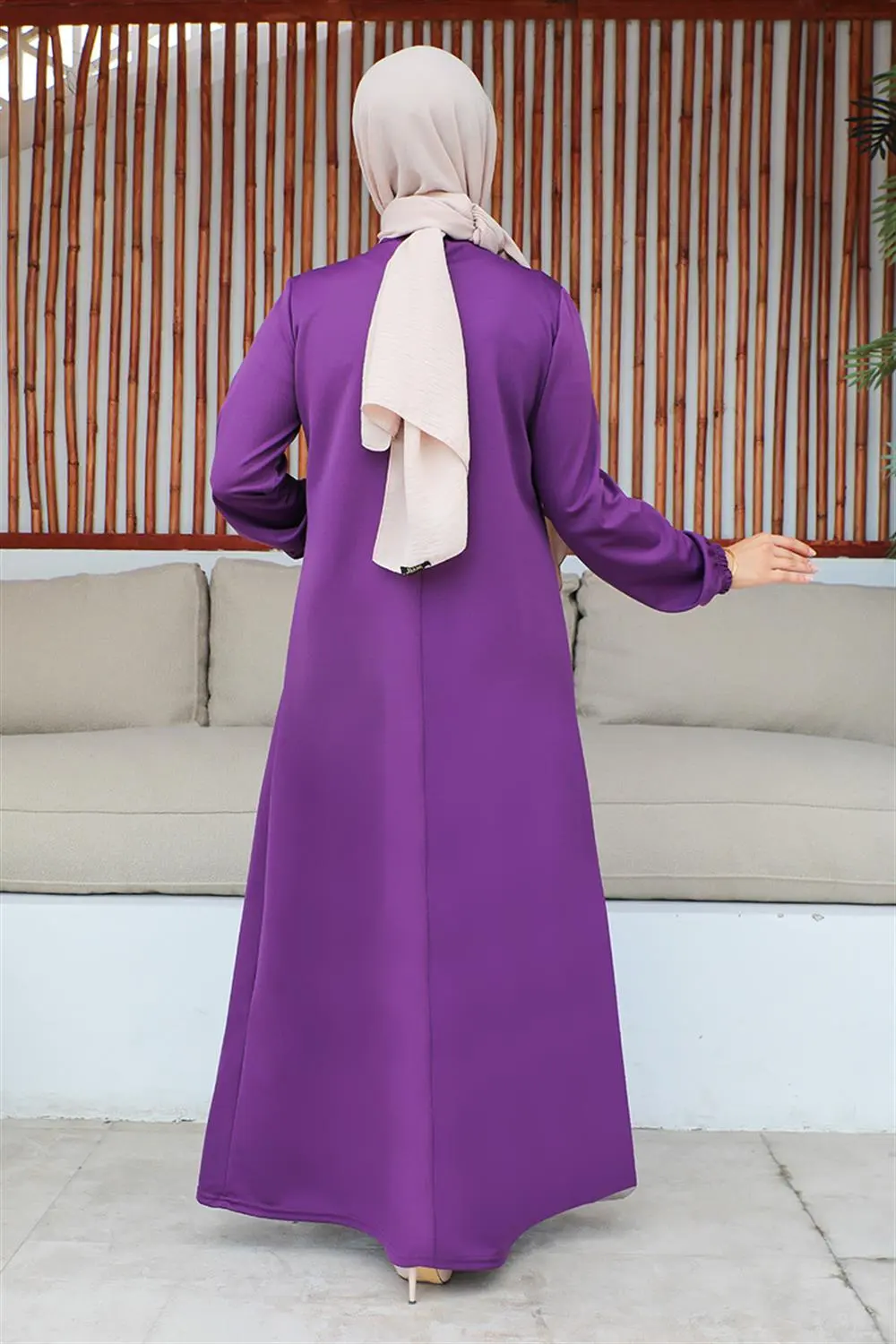 Pul Payetli Tesettür Elbise-detail