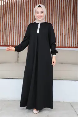 Pul Payetli Tesettür Elbise