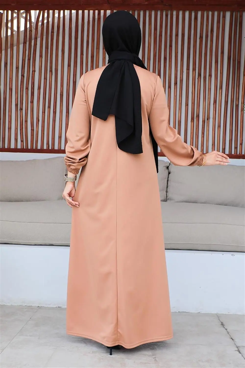 Pul Payetli Tesettür Elbise-detail