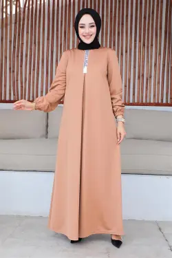 Pul Payetli Tesettür Elbise