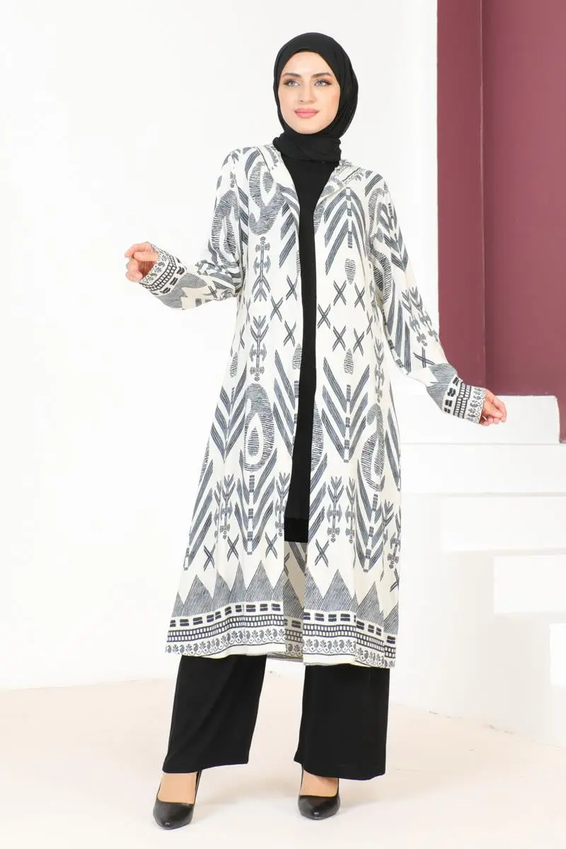 Renkli Tesettür Takım Bej-detail