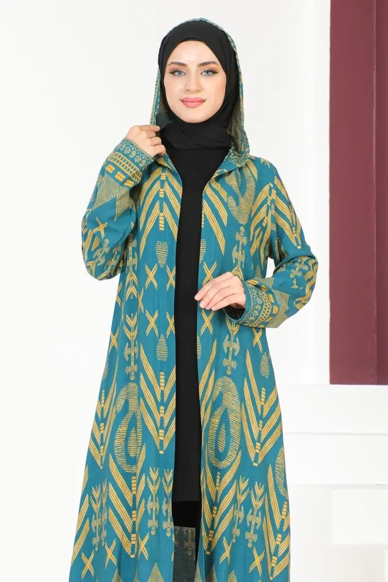 Renkli Tesettür Takım Petrol-detail
