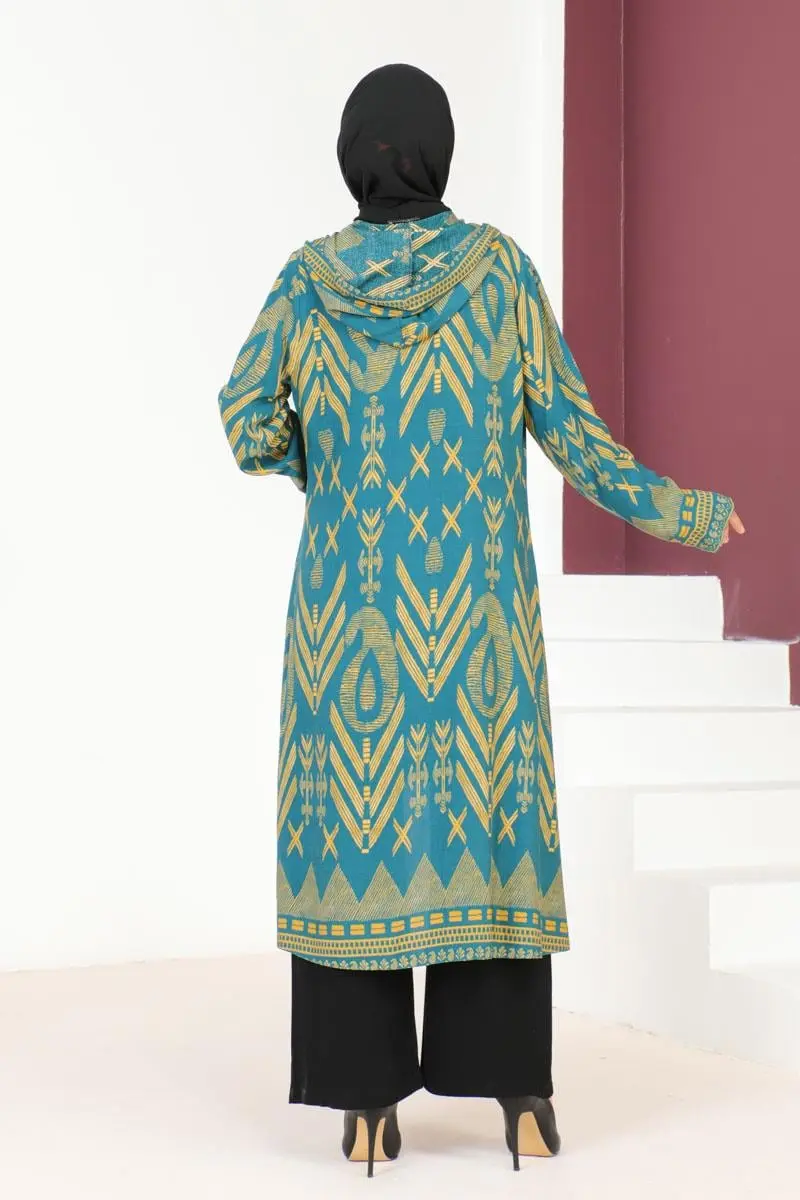 Renkli Tesettür Takım Petrol-detail