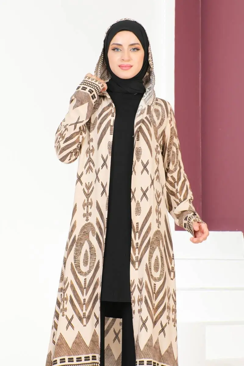 Renkli Tesettür Takım Vizon-detail