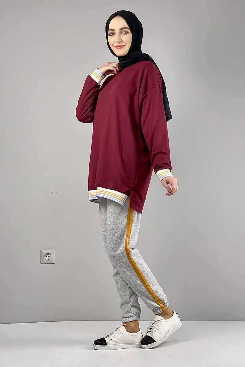 Ribana Çizgili Sweat-detail