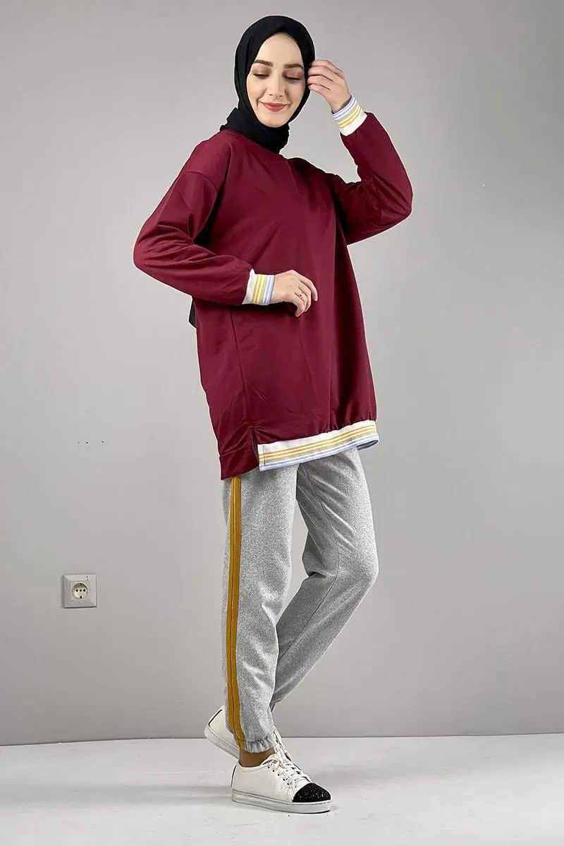 Ribana Çizgili Sweat-detail