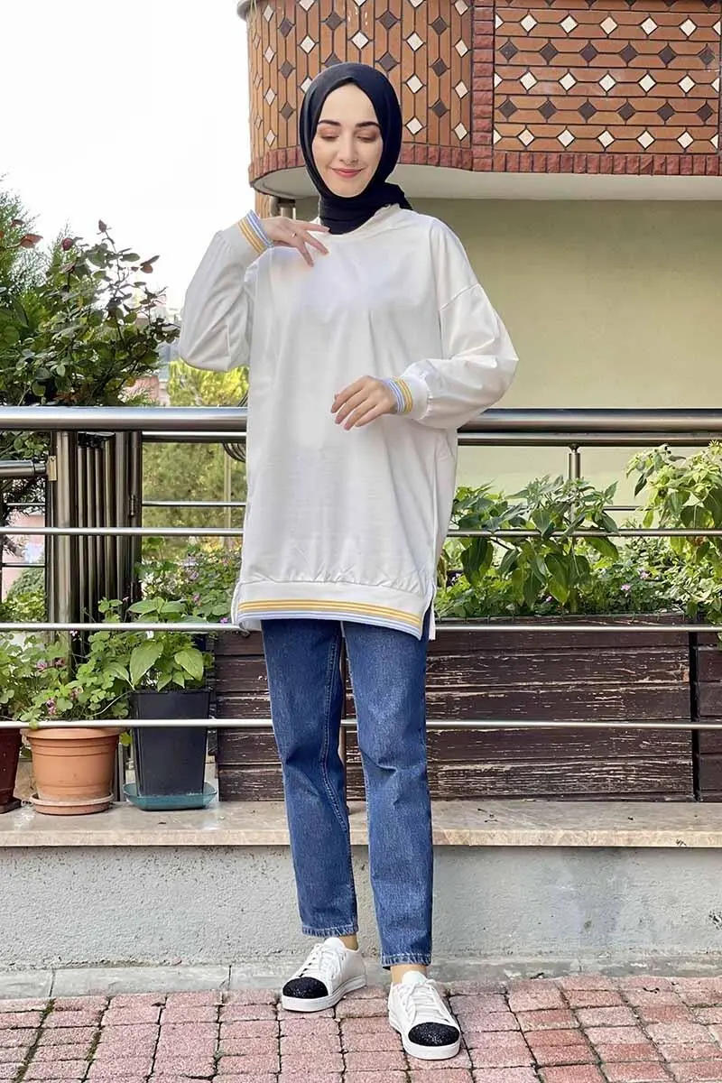 Ribana Çizgili Sweat-detail