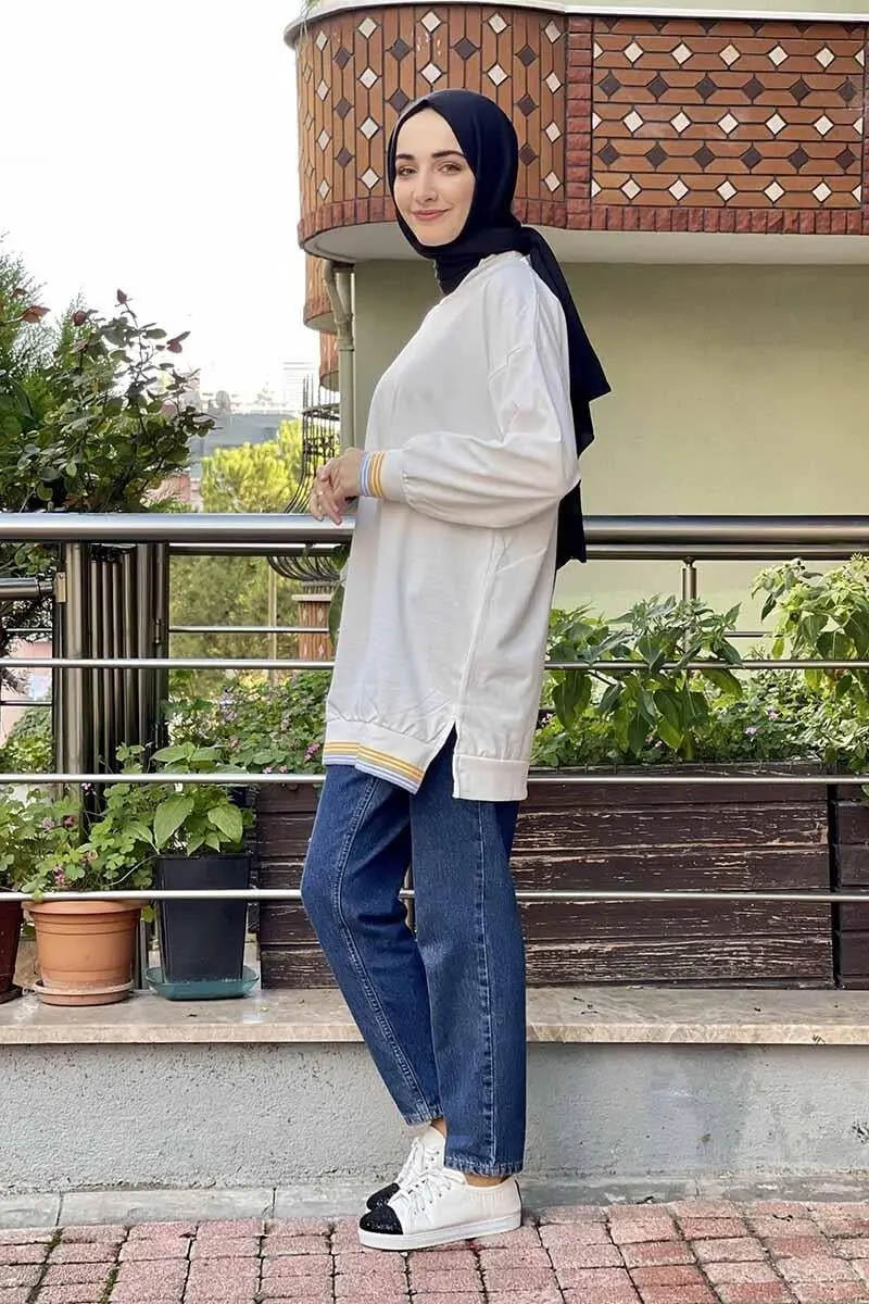 Ribana Çizgili Sweat-detail