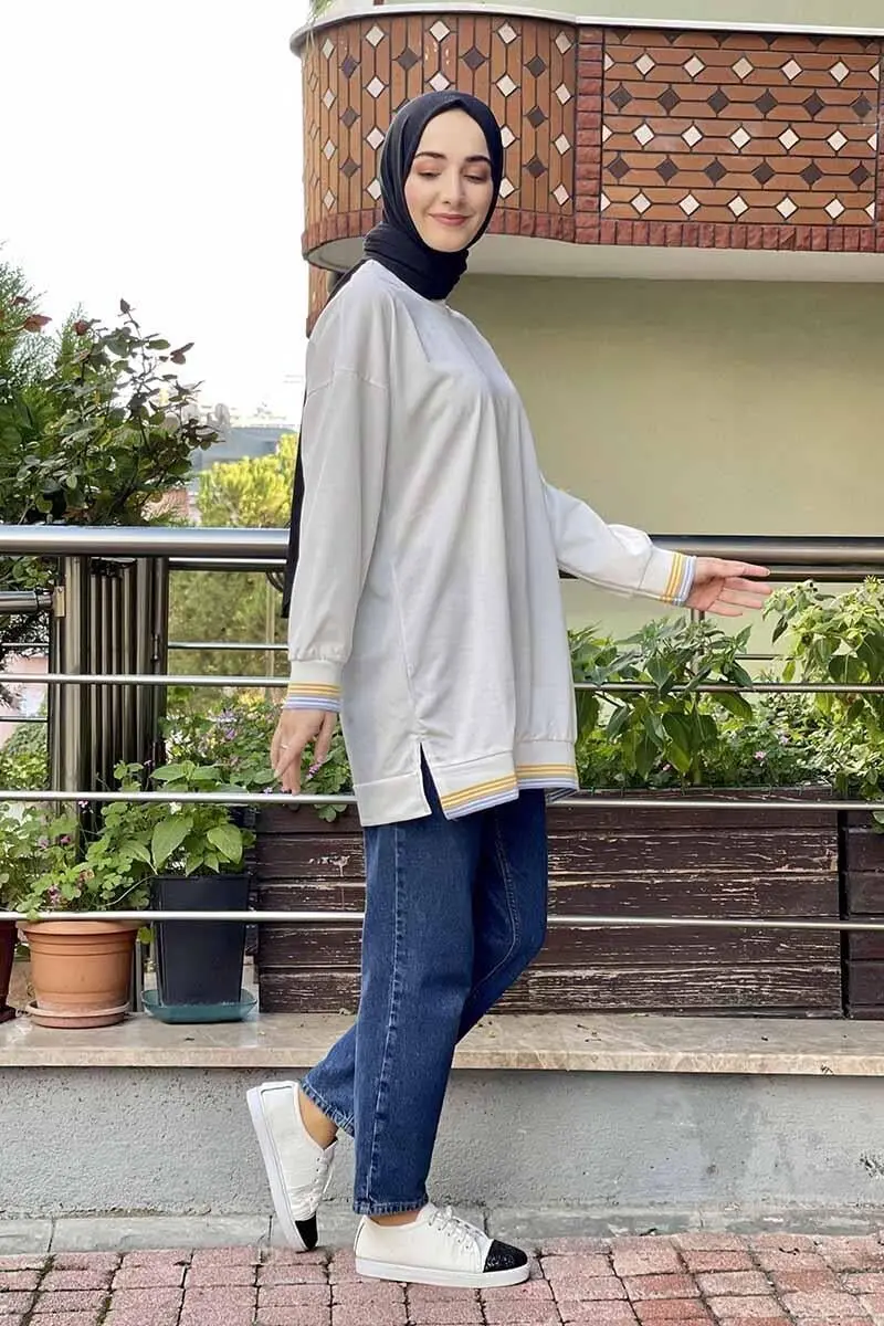 Ribana Çizgili Sweat-detail