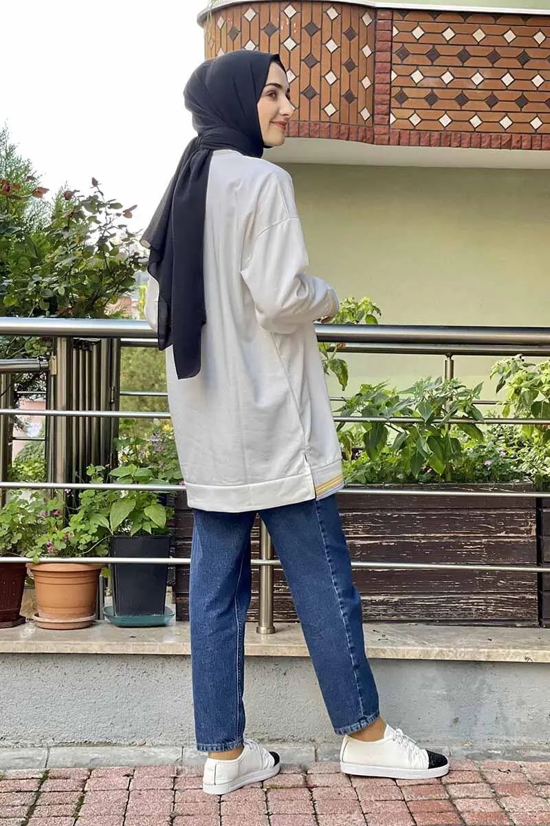 Ribana Çizgili Sweat-detail