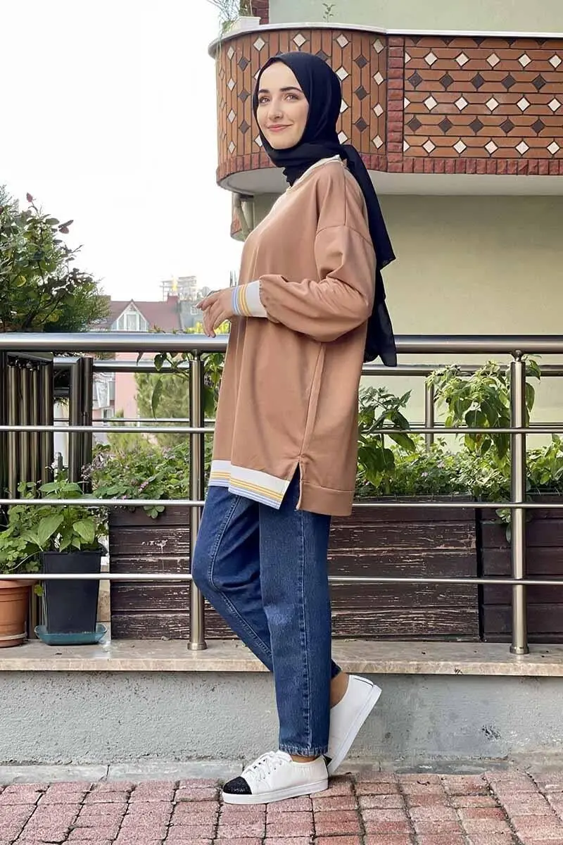 Ribana Çizgili Sweat-detail