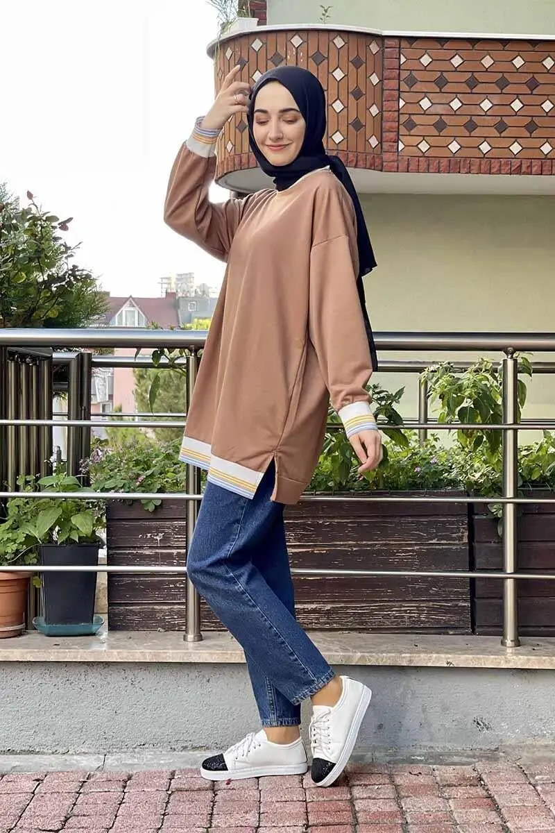 Ribana Çizgili Sweat-detail