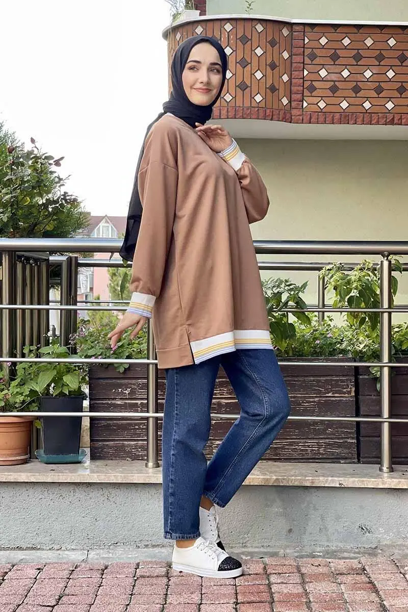 Ribana Çizgili Sweat-detail