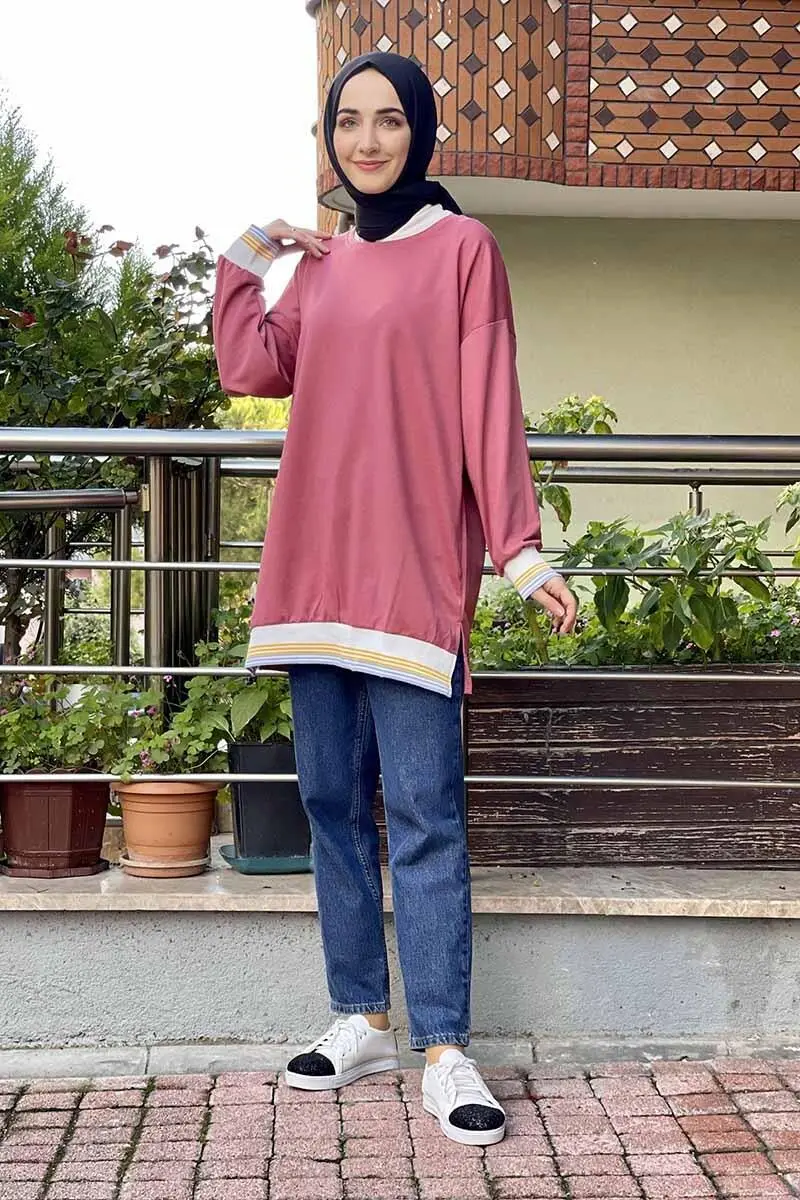 Ribana Çizgili Sweat-detail