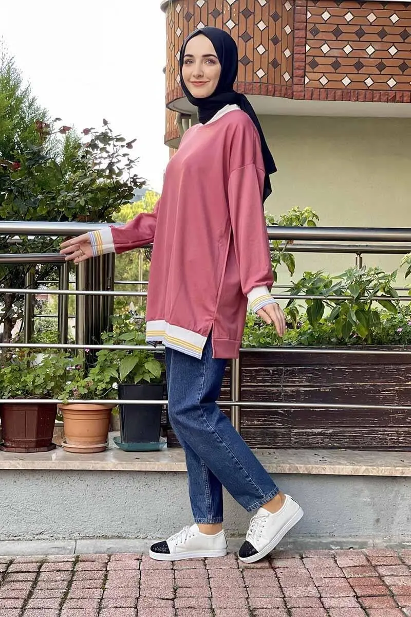 Ribana Çizgili Sweat-detail