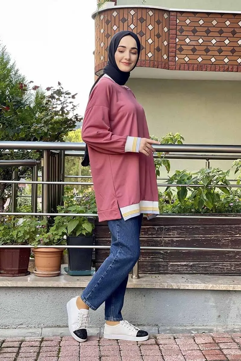 Ribana Çizgili Sweat-detail