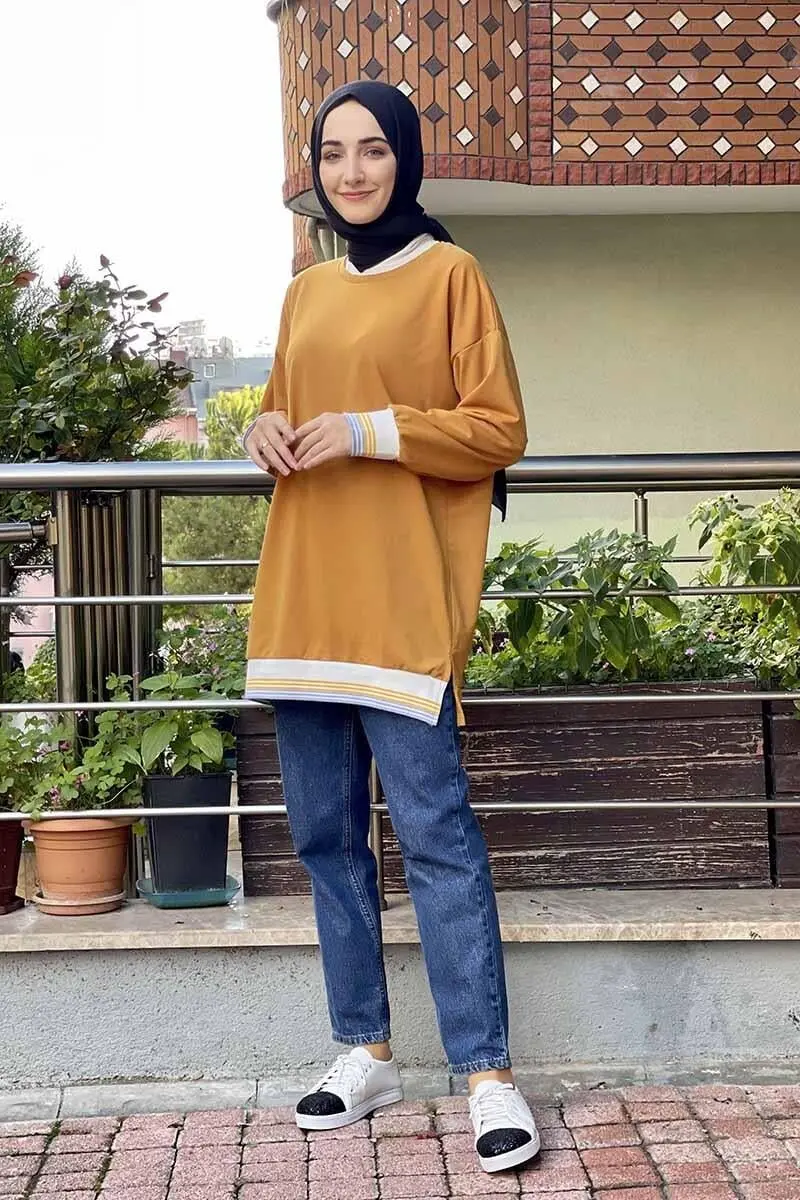 Ribana Çizgili Sweat-detail