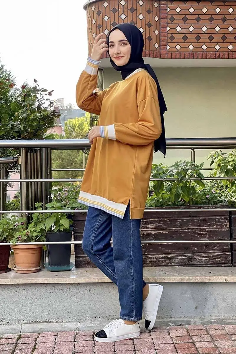 Ribana Çizgili Sweat-detail