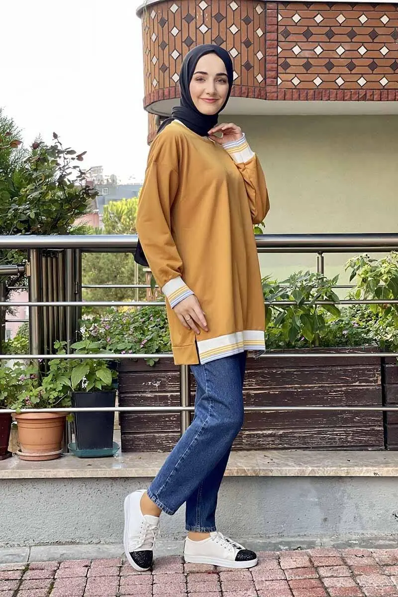 Ribana Çizgili Sweat-detail