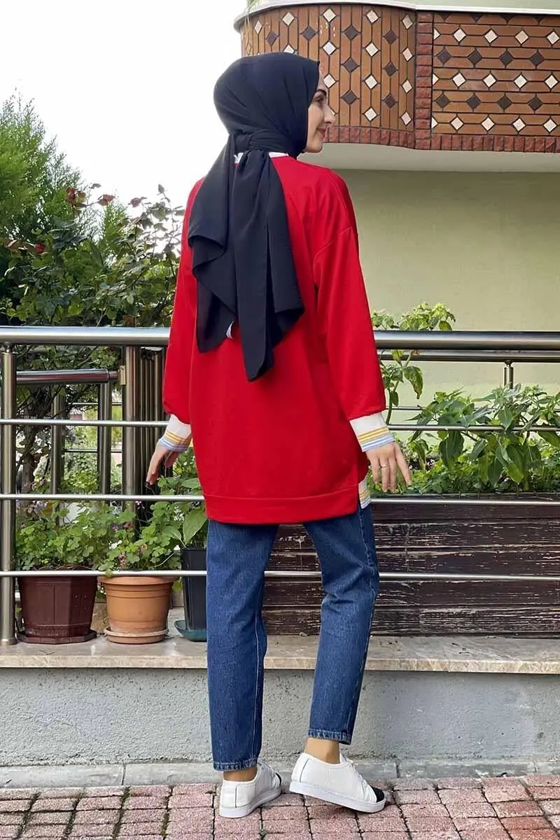 Ribana Çizgili Sweat-detail