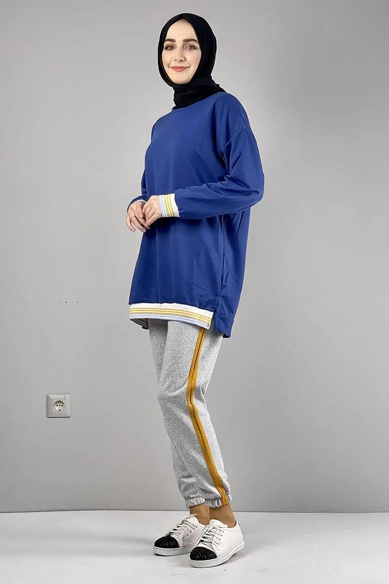 Ribana Çizgili Sweat-detail