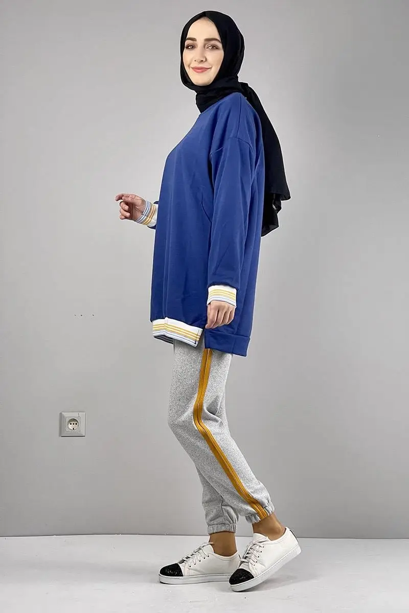 Ribana Çizgili Sweat-detail