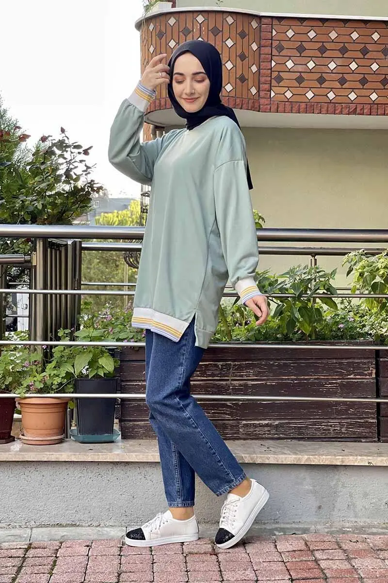 Ribana Çizgili Sweat-detail