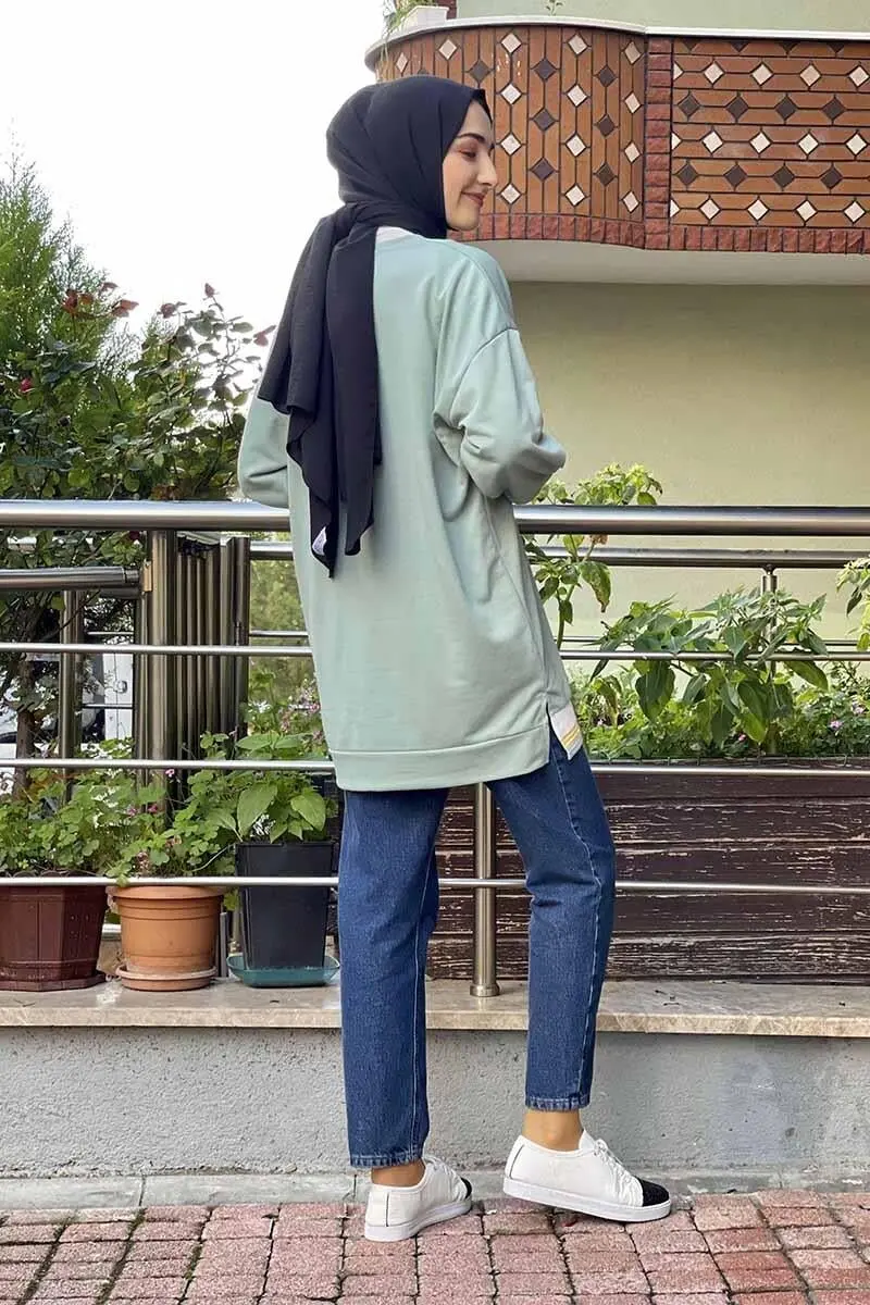 Ribana Çizgili Sweat-detail