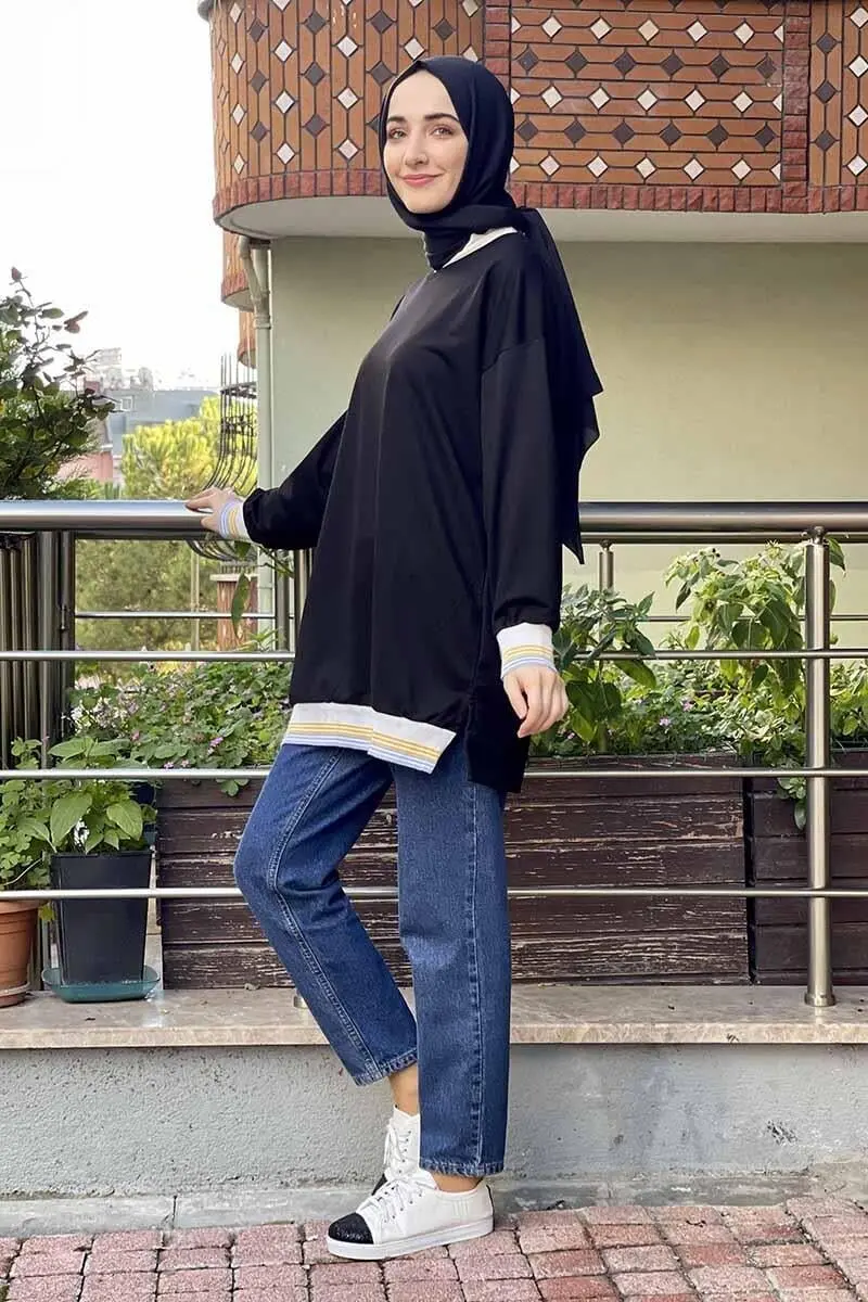 Ribana Çizgili Sweat-detail