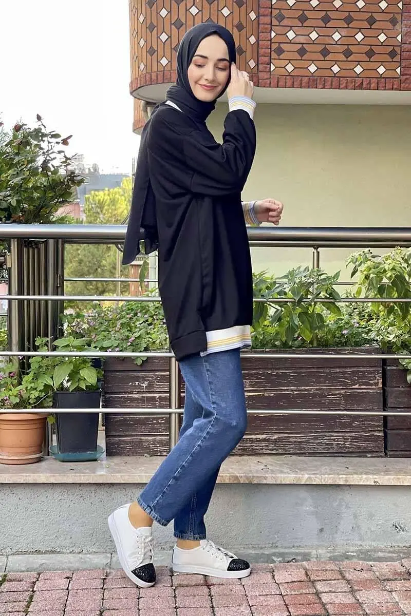 Ribana Çizgili Sweat-detail