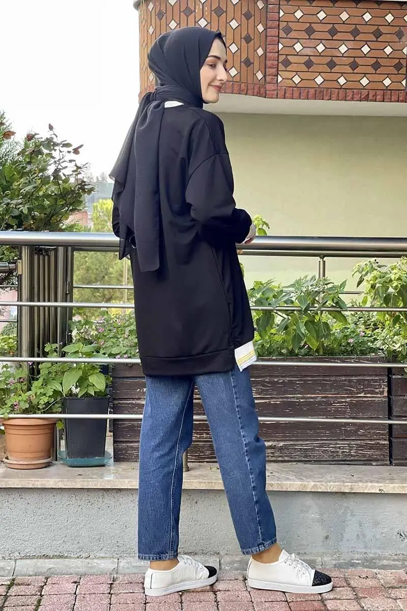 Ribana Çizgili Sweat-detail