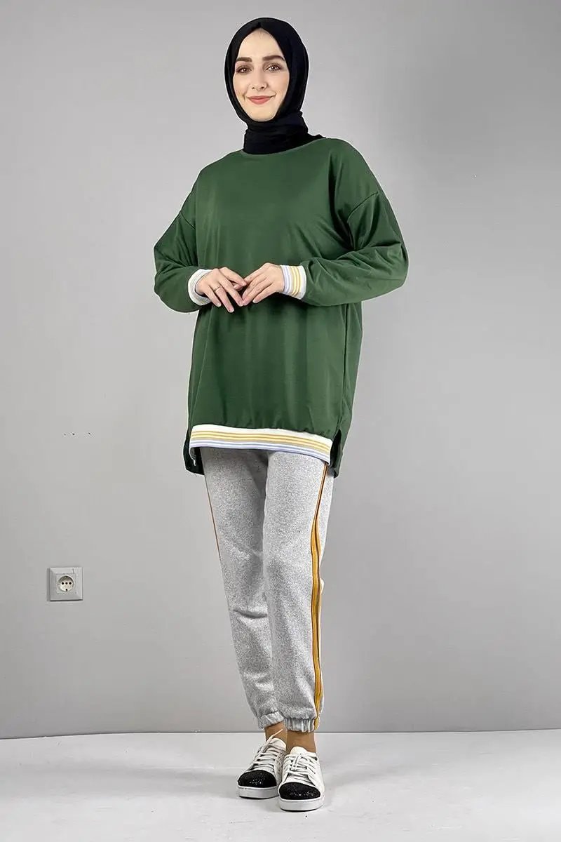 Ribana Çizgili Sweat-detail