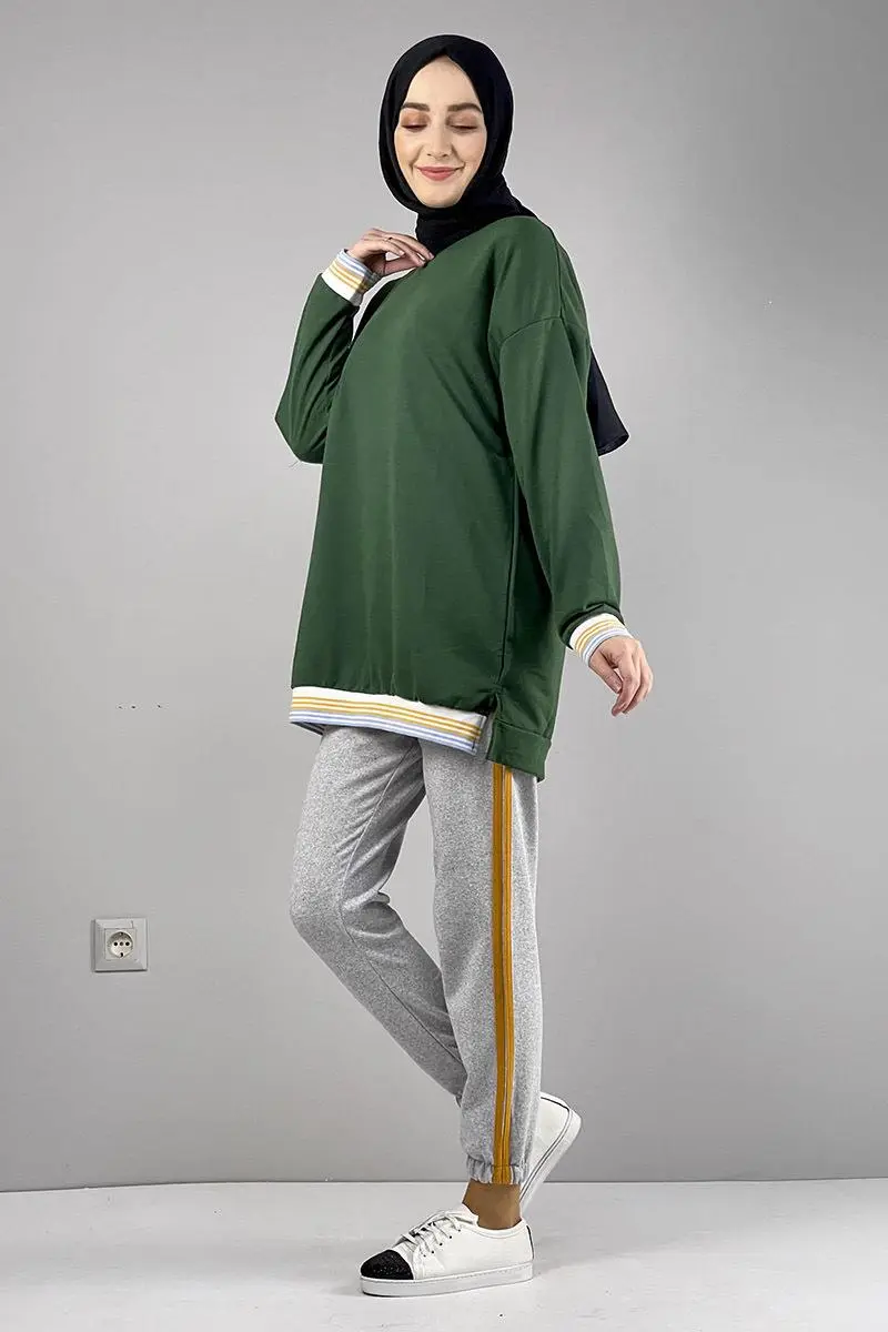 Ribana Çizgili Sweat-detail