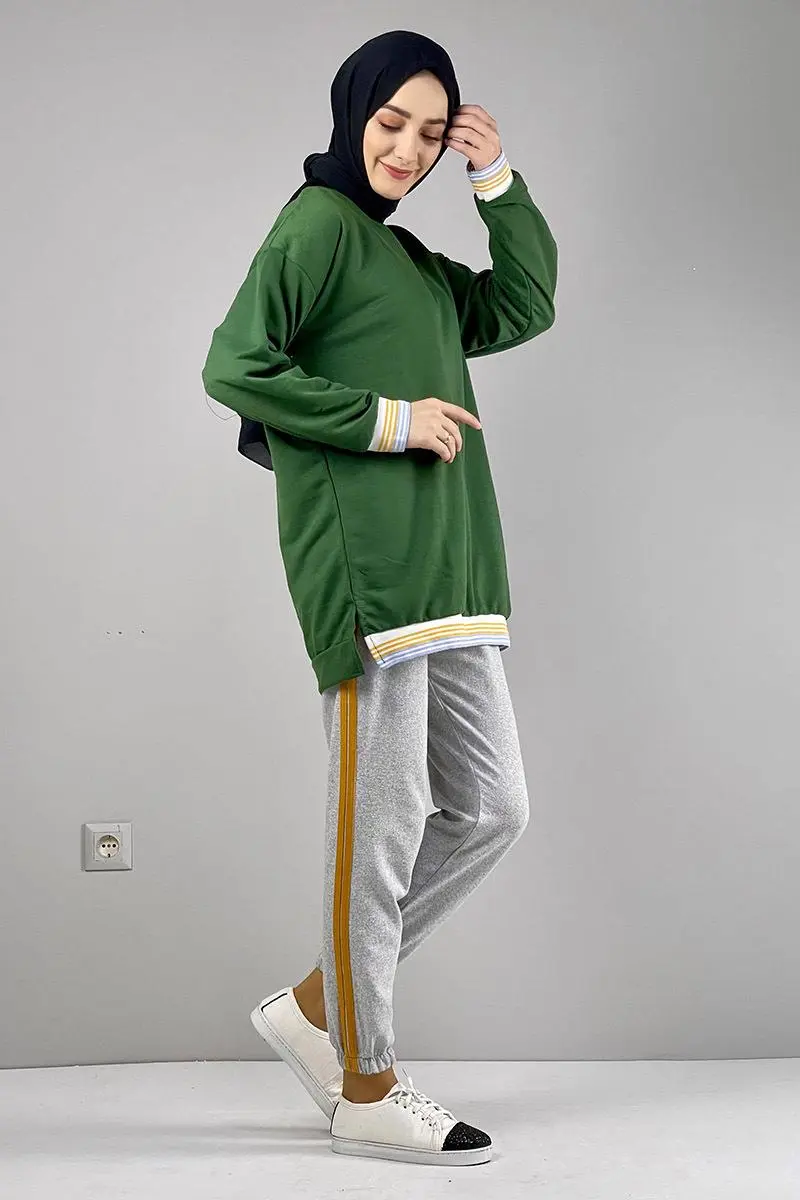 Ribana Çizgili Sweat-detail