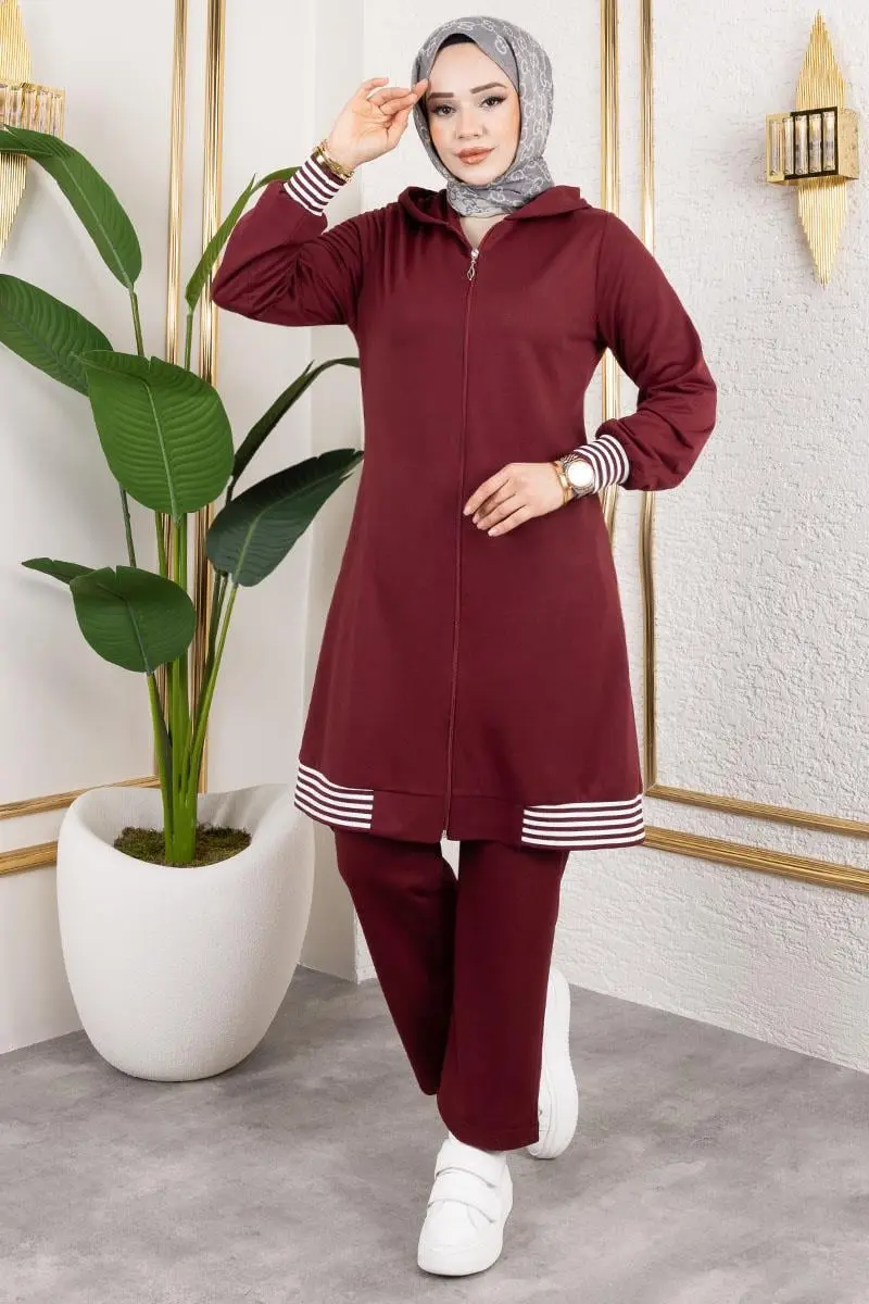 Ribbed Detailed Sports Suit-detail